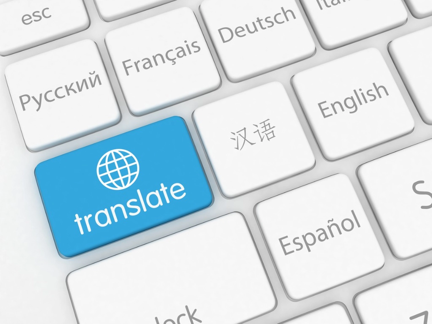 Fluency Edge - Neurolanguage Coach für Englisch und Deutsch - Tastatur mit Übersetzungstaste